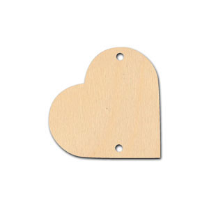 Tile-1 1/4" Heart with 2 holes