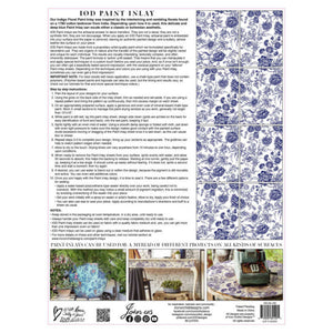 IOD PAINT INLAY INDIGO FLORAL (12″X16″ 8 SHEET PAD)