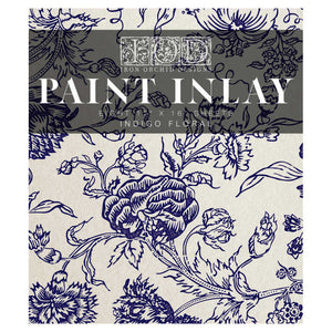 IOD PAINT INLAY INDIGO FLORAL (12″X16″ 8 SHEET PAD)