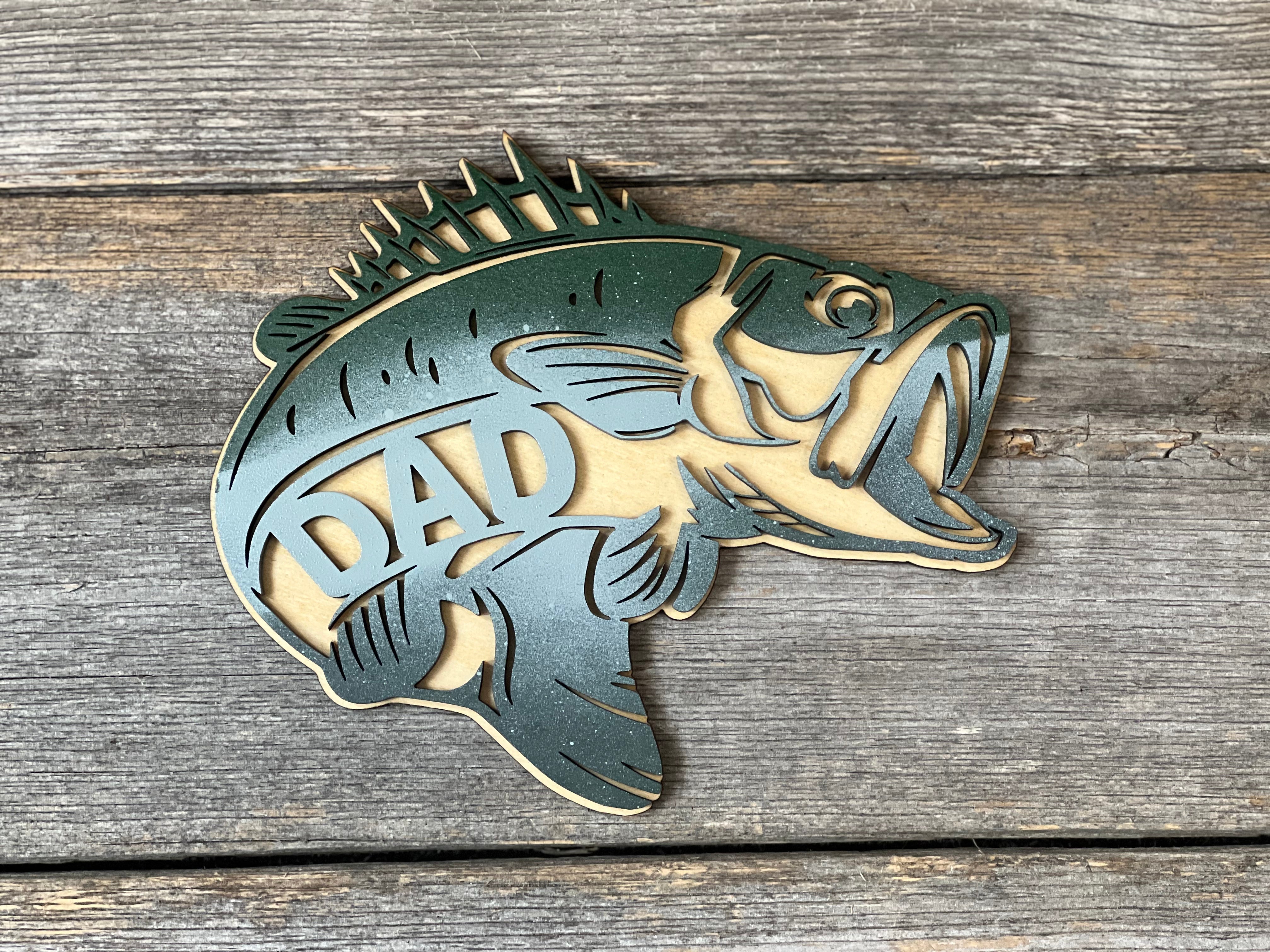 Finished Dad Fish Father's Day Plaque – Robin's Rustic Creations