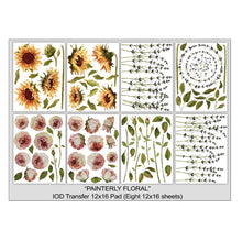 Load image into Gallery viewer, PAINTERLY FLORAL IOD TRANSFER (12″X16″ PAD-8 SHEETS)
